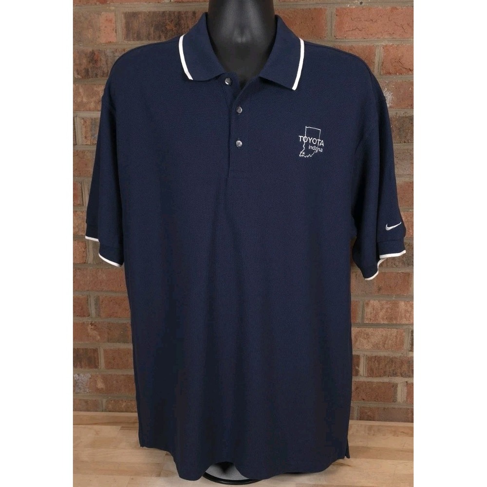 Nike Golf Vintage Toyota Indiana Plant Blue Polo Shirt Size Large NWT